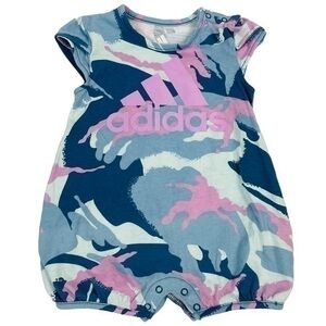 Adidas Shorts Baby Romper | 6 months | Blue Lavender Camo